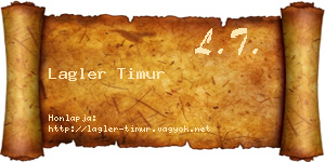Lagler Timur névjegykártya